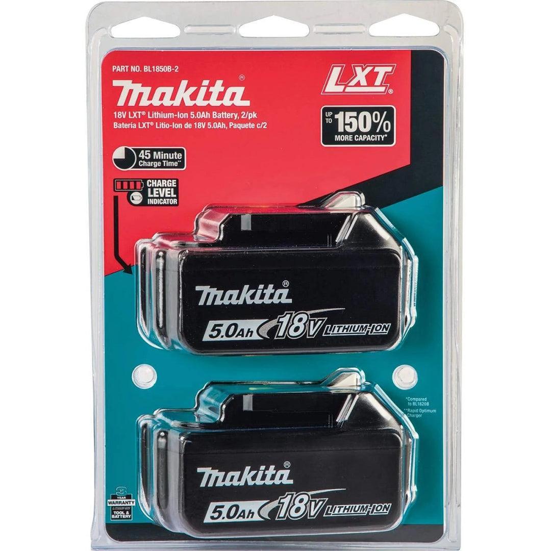 Makita DTD153RTJ 18V LXT Brushless Impact Driver Kit – Complete Set with 2 x 5.0Ah Batteries, Charger, and MAKPAC Case for Easy Storage and Transport