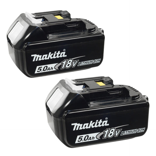 Makita 18V 5.0Ah Lithium-Ion Battery 2-Pack (BL1860B, BL1860, BL1850) – High-Performance Replacement Batteries for LXT Power Tools