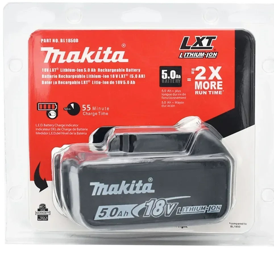 Makita 18V 5.0Ah Lithium-Ion Battery 2-Pack (BL1860B, BL1860, BL1850) – High-Performance Replacement Batteries for LXT Power Tools