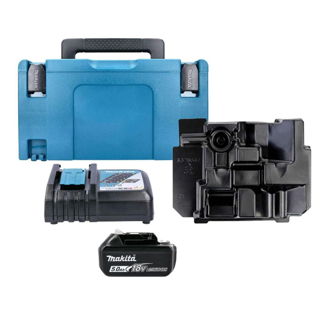 Makita BL1850 18V Li-Ion 5.0Ah Battery Kit – Includes DC18RC Charger and Type 3 Storage Case for Convenient Charging and Organization